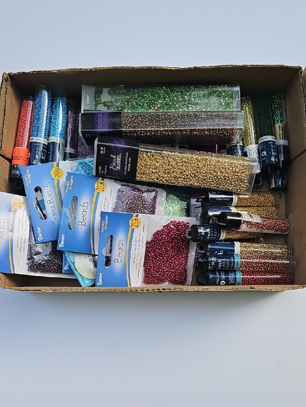 Decluttering Destaching Lot Of Crafting Beads Sealed And Opened Seed Glass Beads